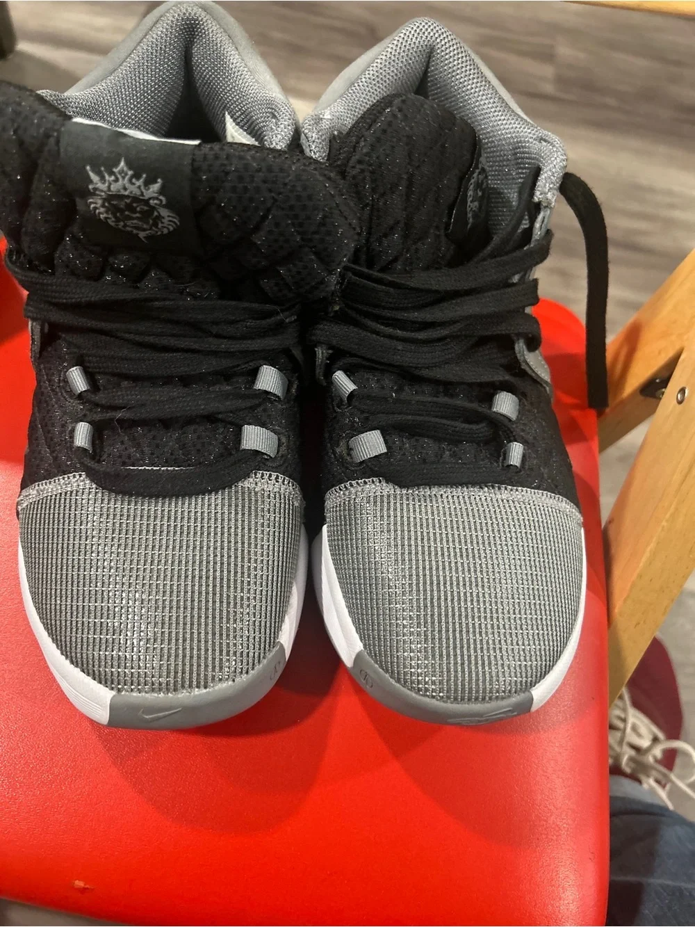 Nike Kids Black and Gray High-Top Sneakers